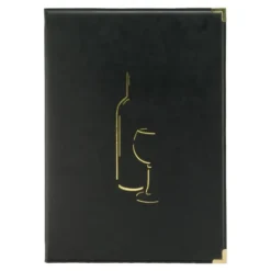 Carte des vins simili cuir de la gamme Classique - A4 avec 2 double inserts (présente 8 pages A4) - Securit