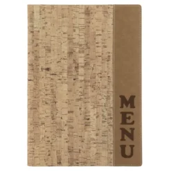 Carte Menu liège - gamme Design A4, 1 double insert inclus (présente 4 pages A4) - Securit