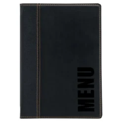 Carte Menu simili cuir de la gamme Tendance - A5, 1 double insert inclus (présente 4 pages A5) - Securit