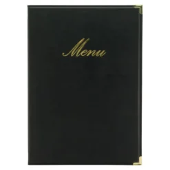 Carte Menu simili cuir de la gamme Classique A4, 1 double insert inclus (présente 4 pages A4) - Securit
