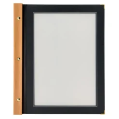 Carte Menu Wood A4, 2 double inserts inclus (présente 4 pages A4) - Securit