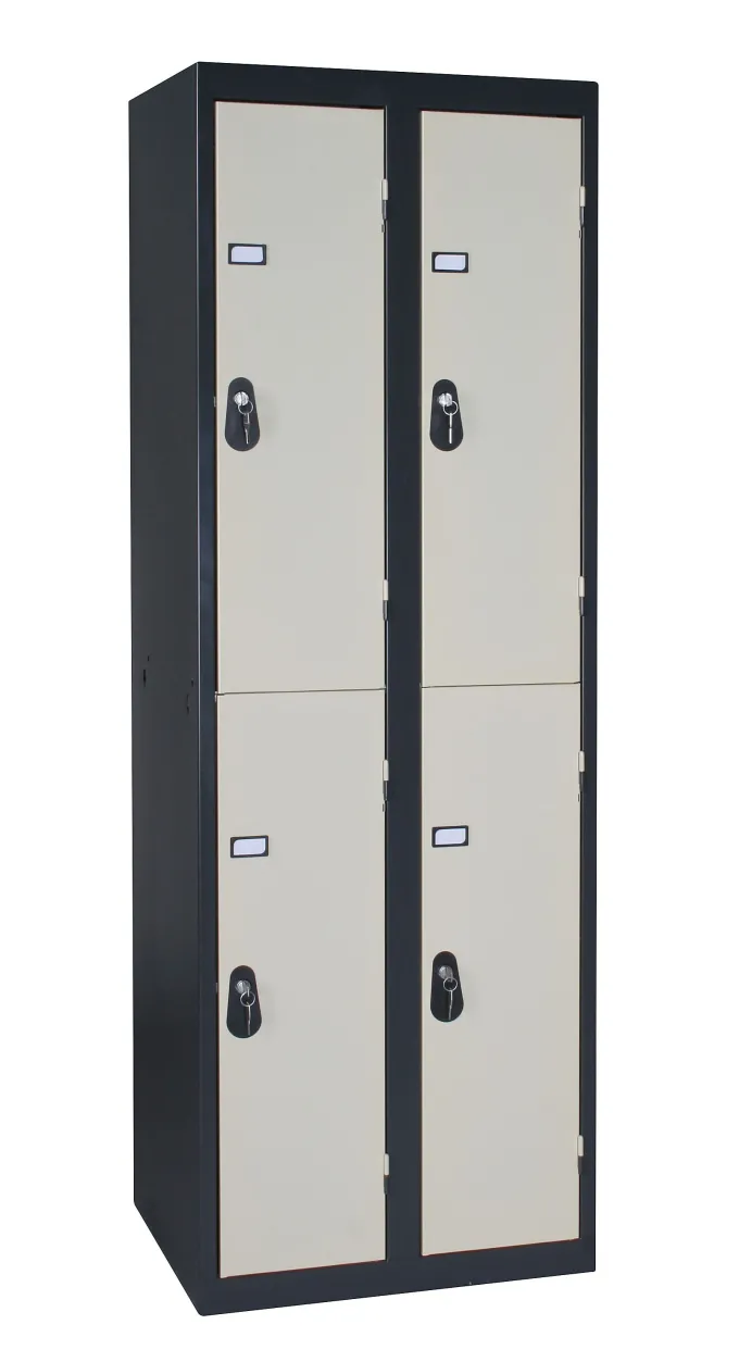 Casier Vestiaire Monobloc Acier 2 Colonnes 4 Cases - L 600 mm