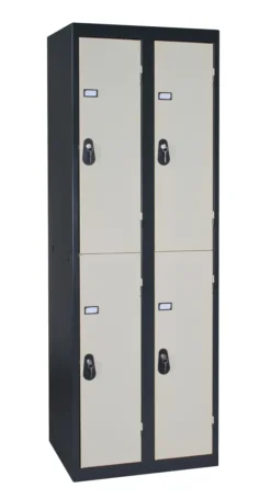 Casier Vestiaire Monobloc Acier 2 Colonnes 4 Cases - L 600 mm
