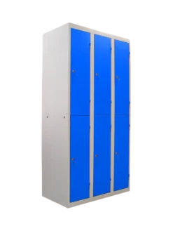 Casier Vestiaire Monobloc Acier 3 Colonnes 6 Cases - L 900 mm