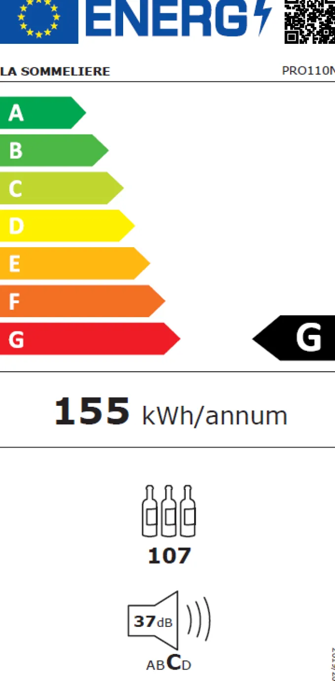 Cave de Vieillissement Professionnelle Prestige PRO110N - 107 Bouteilles - La Sommelière