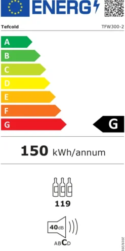 Cave à Vin Bi-Zone Professionnelle TFW300-2F pour 110 Bouteilles 750 ml - TEFCOLD