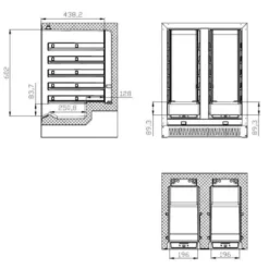 Cave à Vin 40 Bouteilles Double Zone - 100 L - Combisteel