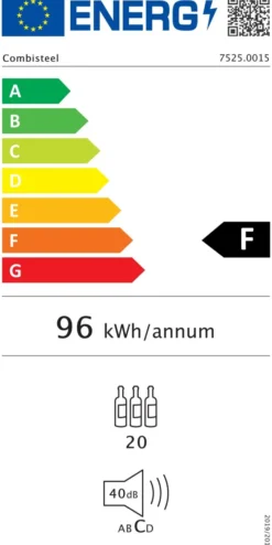 Cave à Vin 20 Bouteilles Zone Unique - 50 L - Combisteel