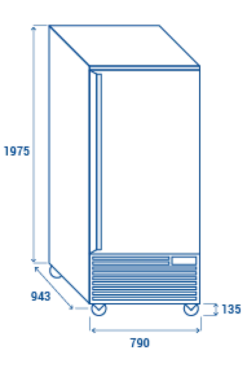 Cellule de Refroidissement Verticale 15 x GN1/1 et 600x400 - Cool head