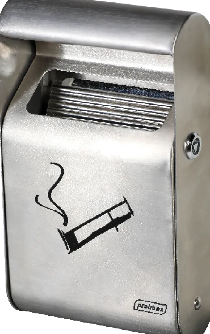 Cendrier Mural 1,5 Litres Inox avec Bac Intérieur - Probbax