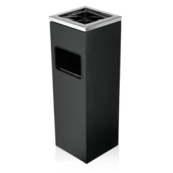 Cendrier sur pied en Acier Inoxydable noir L 200 mm l 200 mm H 600 mm - Was Germany