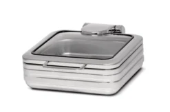 Chafind Dish en Verre Rectangulaire en Acier Inoxydable - Pujadas