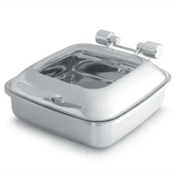 Chafing Dish Inox Carré avec Couvercle en Verre 5,8 L - Pujadas