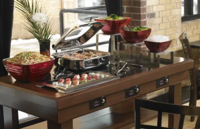 Chafing Dish Inox Carré avec Couvercle en Verre 5,8 L - Pujadas