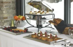 Chafing Dish Inox Carré avec Couvercle en Verre 5,8 L - Pujadas