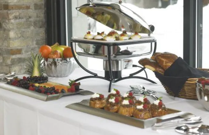 Chafing Dish Inox Carré avec Couvercle en Verre 5,8 L - Pujadas