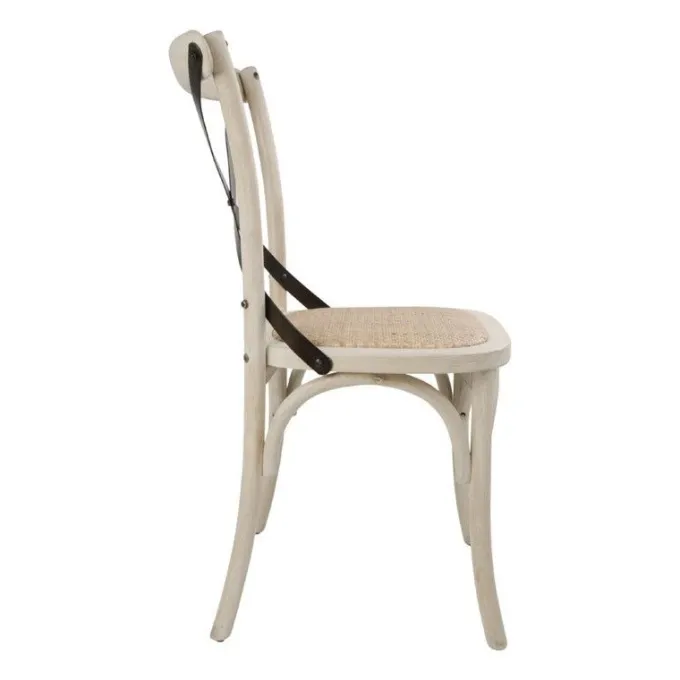 Chaise Bistro avec dossier croisé sable - Lot de 2