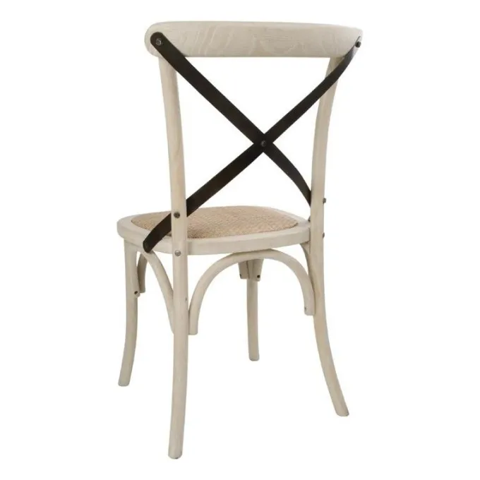 Chaise Bistro avec dossier croisé sable - Lot de 2