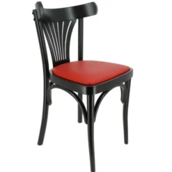 Chaise Bois New Orleans Assise Simili Rouge Lot de 2 - Ligne CHR