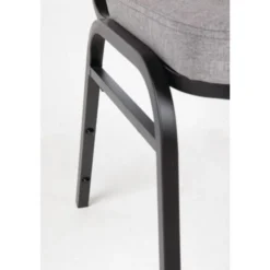 Chaise de banquet avec dossier carré et tissu gris - Lot de 4