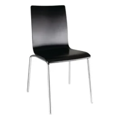 Chaise Dossier Carré Noire - Lot de 4 - Bolero