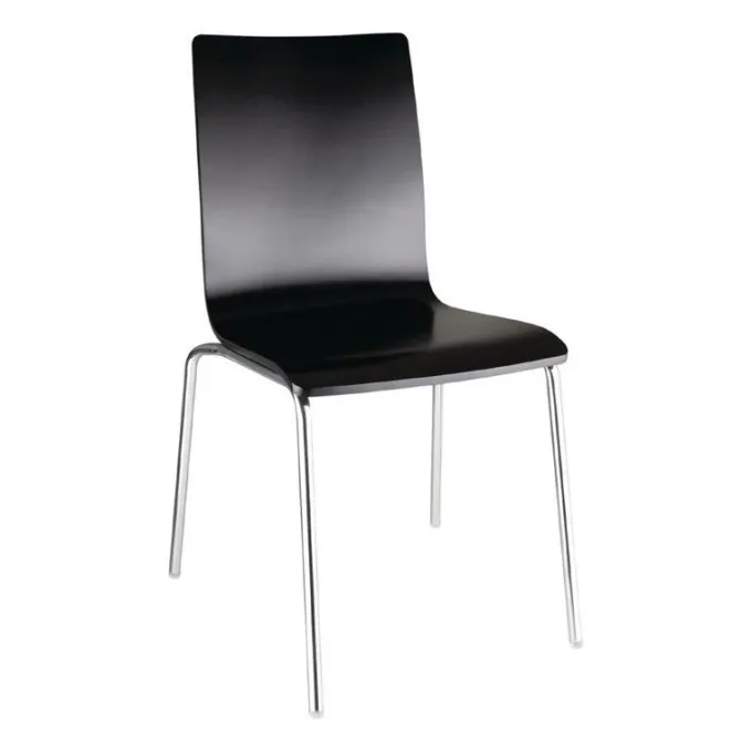 Chaise Dossier Carré Noire - Lot de 4 - Bolero