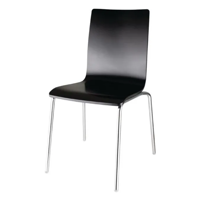 Chaise Dossier Carré Noire - Lot de 4 - Bolero