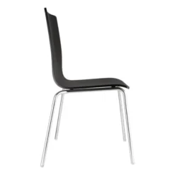 Chaise Dossier Carré Noire - Lot de 4 - Bolero