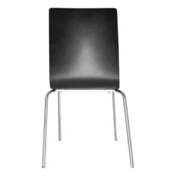 Chaise Dossier Carré Noire - Lot de 4 - Bolero