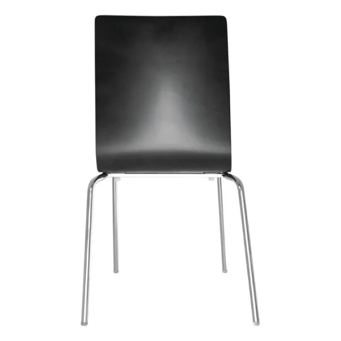 Chaise Dossier Carré Noire - Lot de 4 - Bolero