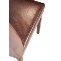 Chaise Dossier Haut en Simili Cuir Marron Foncé - Lot de 2 - Bolero