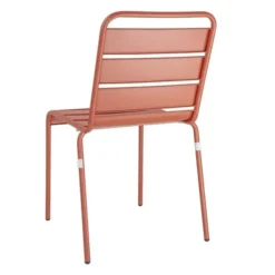 Chaise à Lattes en Acier Couleur Terracotta - Lot de 4 - Bolero