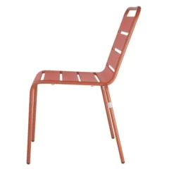 Chaise à Lattes en Acier Couleur Terracotta - Lot de 4 - Bolero