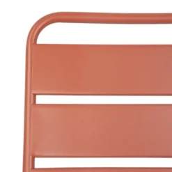 Chaise à Lattes en Acier Couleur Terracotta - Lot de 4 - Bolero
