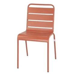 Chaise à Lattes en Acier Couleur Terracotta - Lot de 4 - Bolero