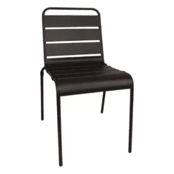 Chaise à Lattes en Acier Noire - Lot de 4 - Bolero