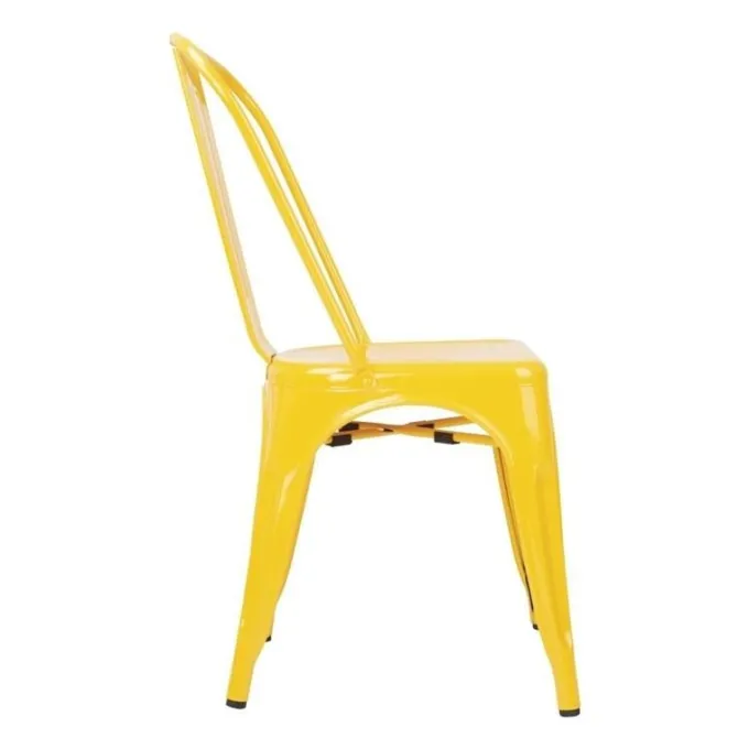 Chaise Restaurant Bistrot Acier Jaune - Lot de 4 - Bolero