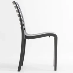 Chaise Restaurant SLAT Anthracite Recyclé - Lot de 6 - Grosfillex