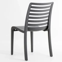 Chaise Restaurant SLAT Anthracite Recyclé - Lot de 6 - Grosfillex