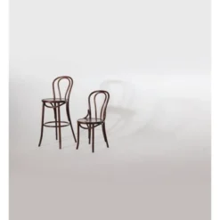 Chaises Bistrot en Bois Courbé Finition Noyer