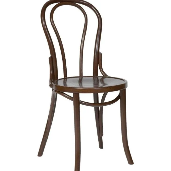 Chaises Bistrot en Bois Courbé Finition Noyer
