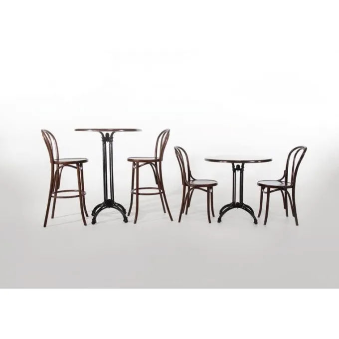 Chaises Bistrot en Bois Courbé Finition Noyer
