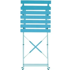 Chaises de Terrasse Bleu Turquoise en Acier - Lot de 2 - Bolero