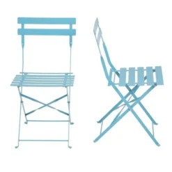 Chaises de Terrasse Bleu Turquoise en Acier - Lot de 2 - Bolero