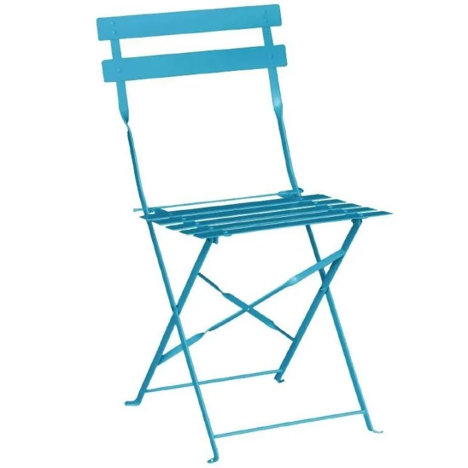 Chaises de Terrasse Bleu Turquoise en Acier - Lot de 2 - Bolero