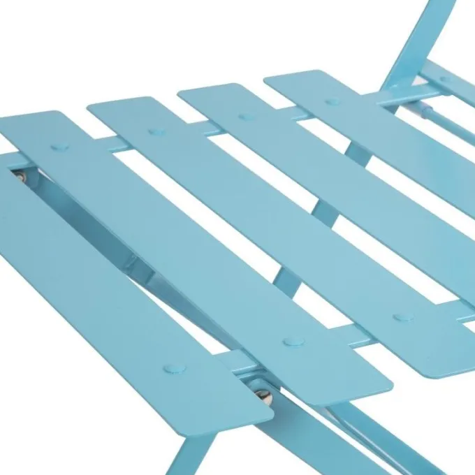 Chaises de Terrasse Bleu Turquoise en Acier - Lot de 2 - Bolero