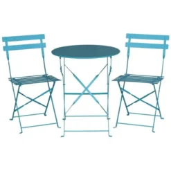 Chaises de Terrasse Bleu Turquoise en Acier - Lot de 2 - Bolero