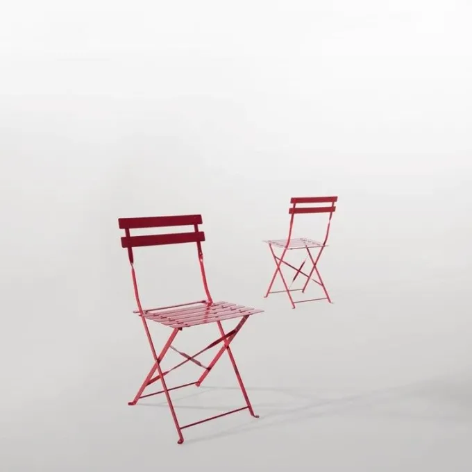 Chaises de Terrasse en Acier Rouge - Lot de 2 - Bolero