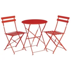 Chaises de Terrasse en Acier Rouge - Lot de 2 - Bolero