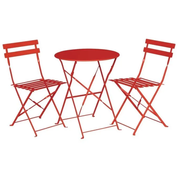 Chaises de Terrasse en Acier Rouge - Lot de 2 - Bolero